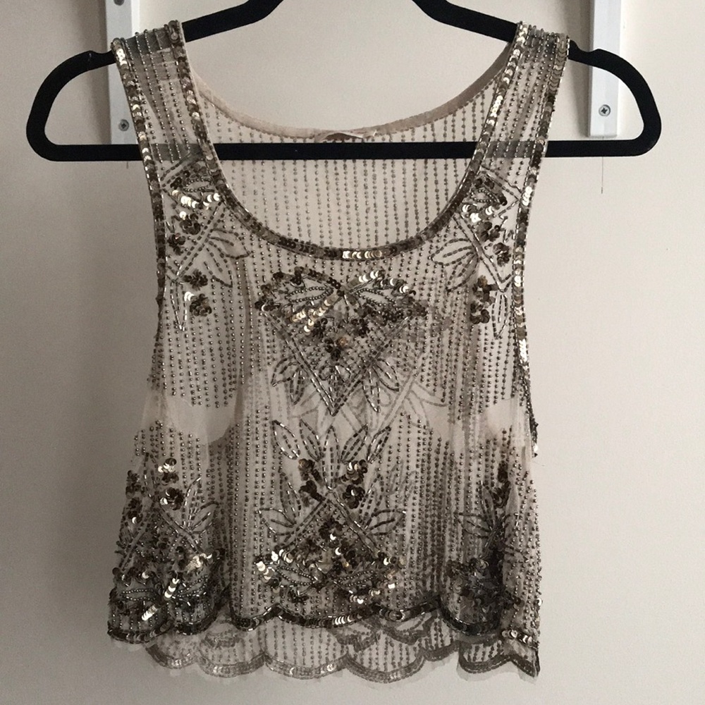 Miss Selfridge sequined crop top